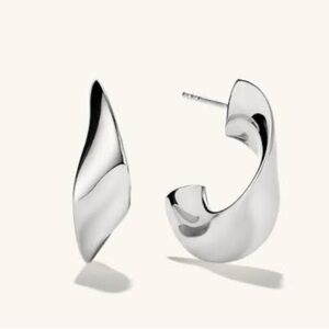 Mejuri Sterling Wave Hoop Earrings